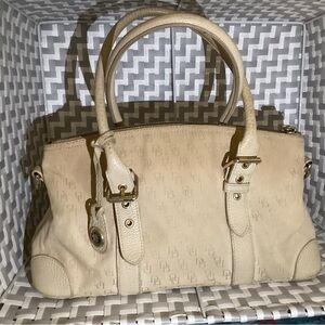 Y2K Dooney & Bourke Beige Logo Canvas Bag Casual Purse